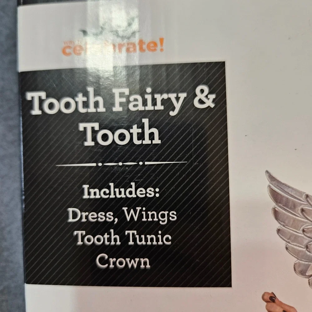 Celebrate Tooth Fairy and Tooth Adult Costume Set‎ Fits XS XL Halloween cosplay